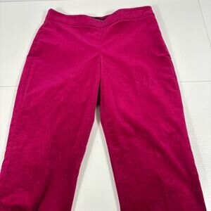 Talbots Fuchsia Straight Leg Velour Pants Size 8 Bin1
